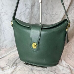 Coach Forest Green Leather Shoulder Bag
